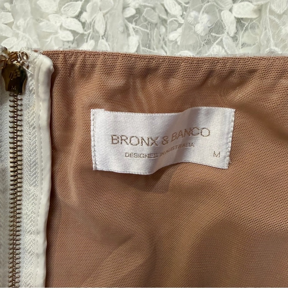 Bronx and Banco Megan skirt White Floral Lace midi bridal Revolve Sz M - Picture 8 of 9